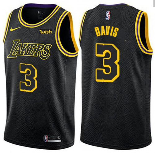 Men's Los Angeles Lakers #3 Anthony Davis Black NBA Stitched Jersey Men's Los Angeles Lakers #3 Anthony Davis Black NBA Stitched Jersey